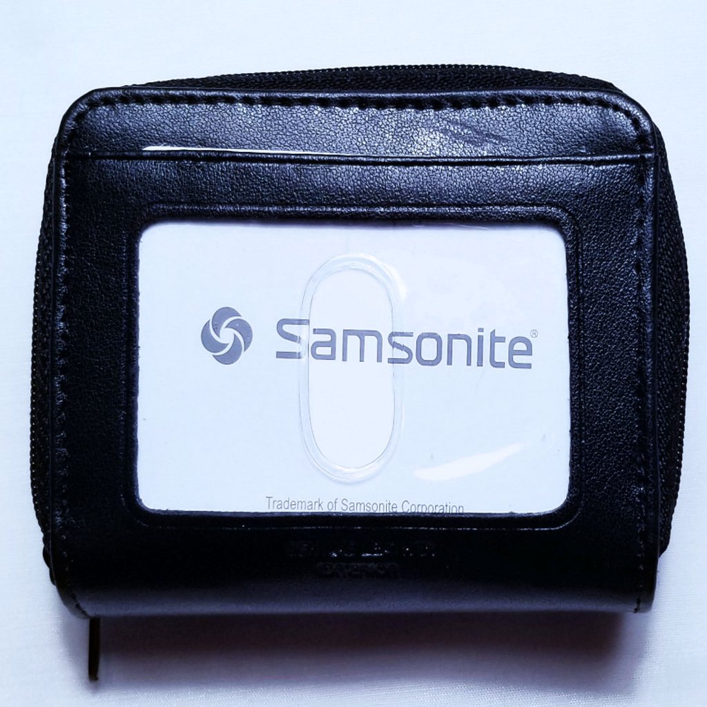 Samsonite Black Leather Id Card Case/Change Purse